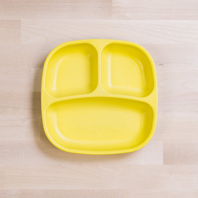Divided Plate (Square) Feeding Re-Play Yellow 