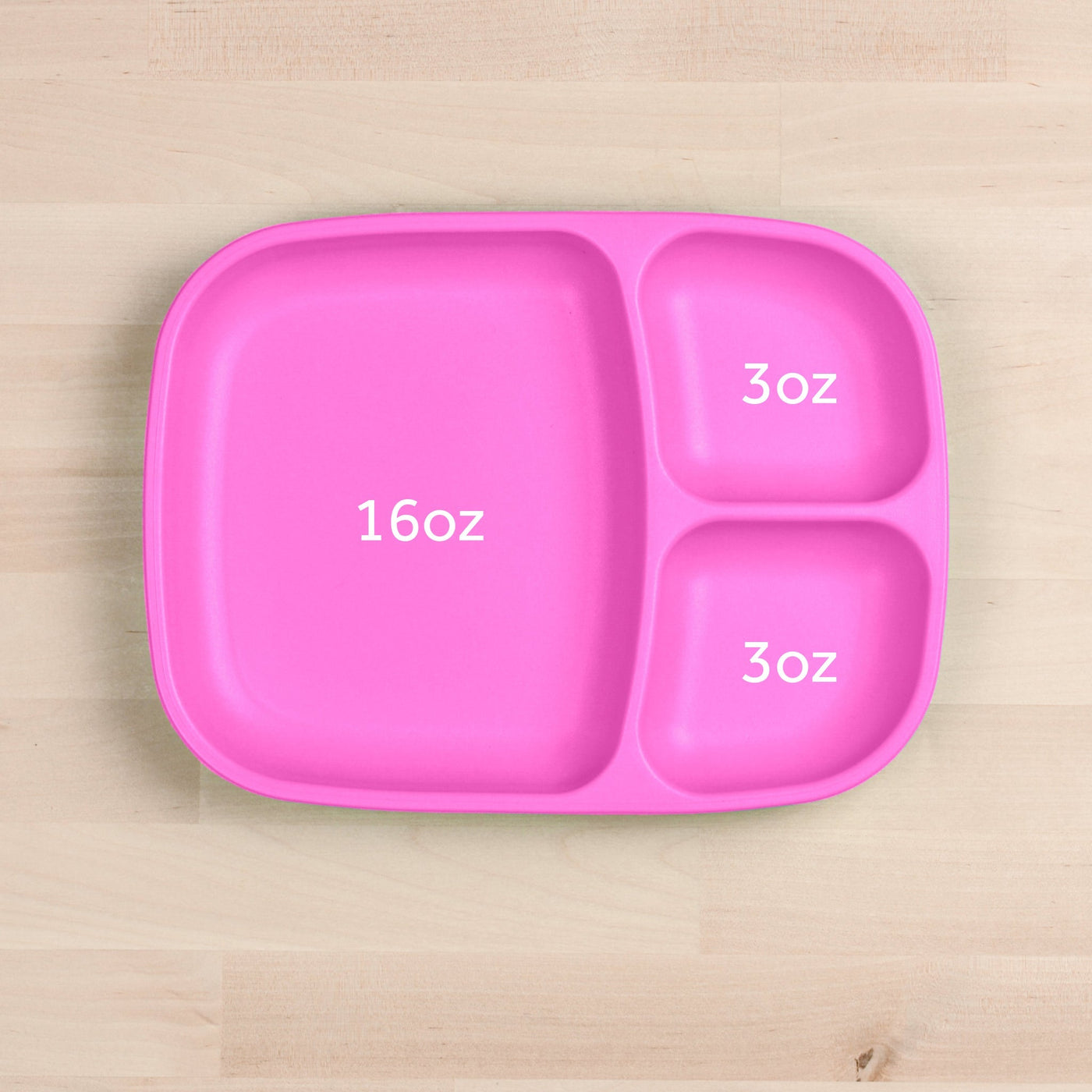 Divided Tray (Rectangle) Feeding Re-Play Bright Pink 