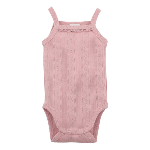 Bebe - Dusty Pink Pointelle Bodysuit