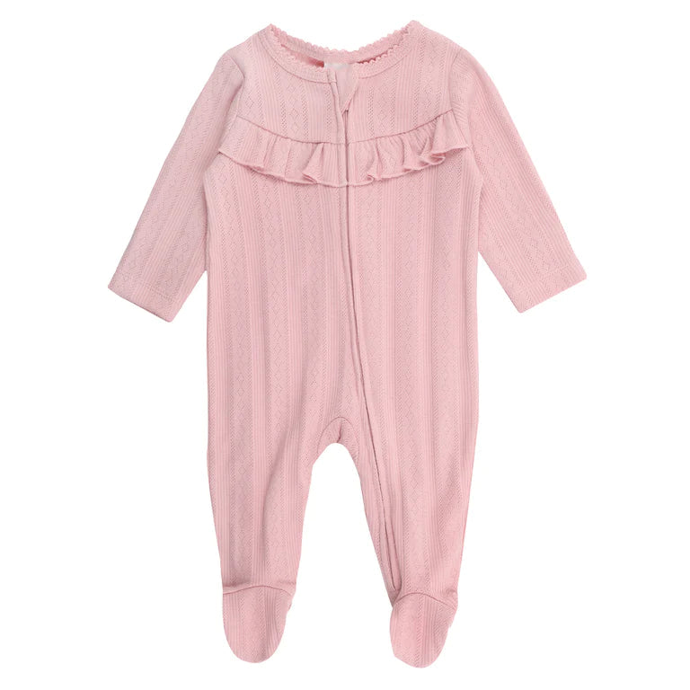 Dusty Pink Pointelle Onesie Onesie Bebe 