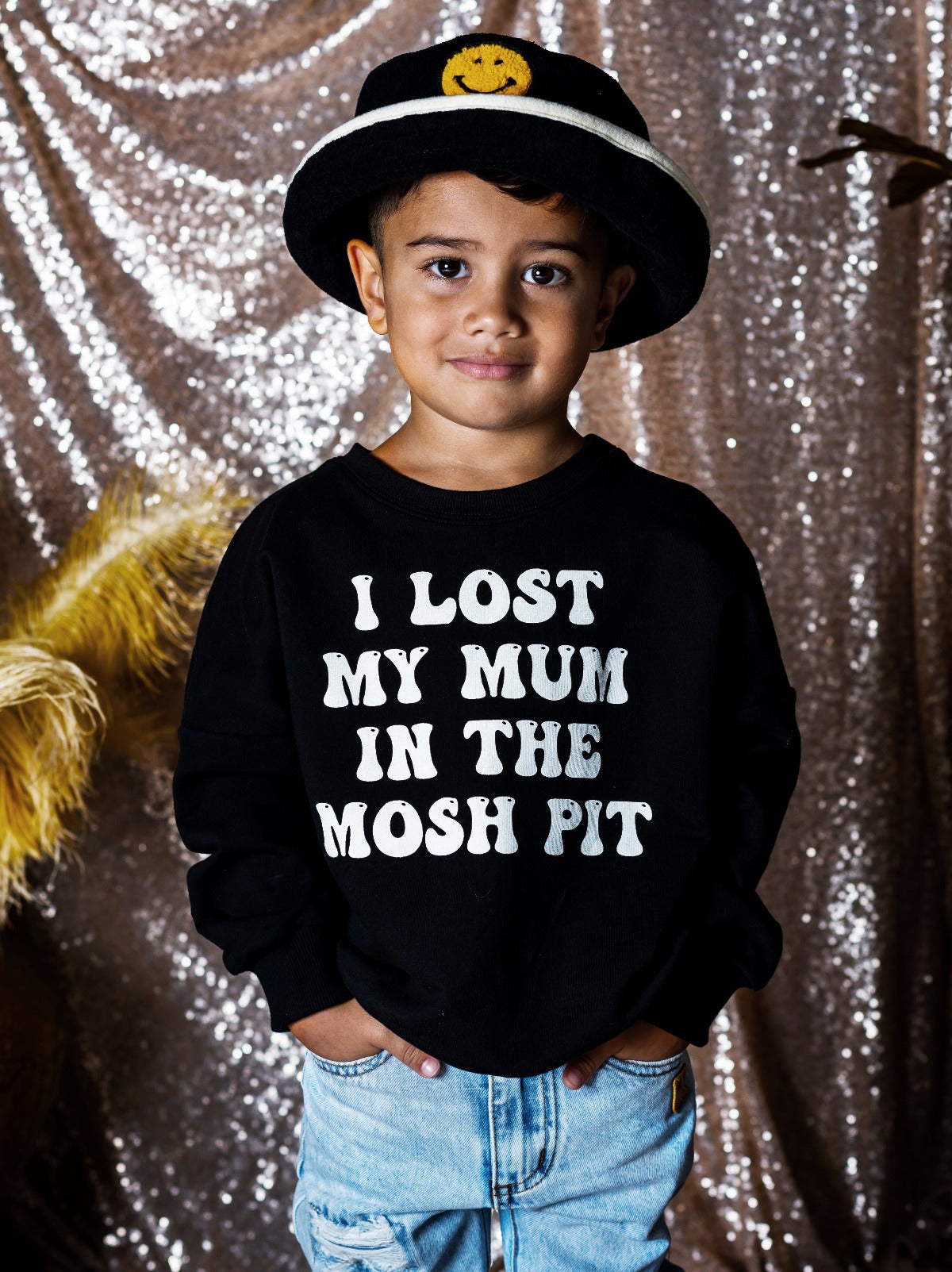 EXCLUSIVE Black Mosh Pit Sweatshirt - Charcoal Jumper Rock Your Baby 