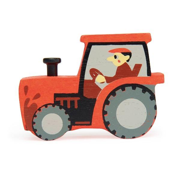 Farm Wooden Animal Wooden Toy Tender Leaf Toys Tractor 