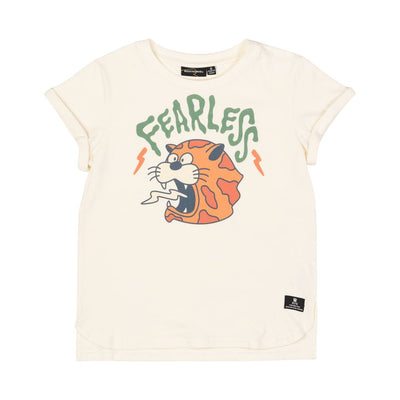 Fearless Cream SS T-Shirt Boxy Fit Short Sleeve T-Shirt Rock Your Baby 