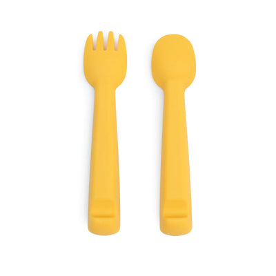 Feedie Fork & Spoon Set - Yellow Feeding We Might Be Tiny 