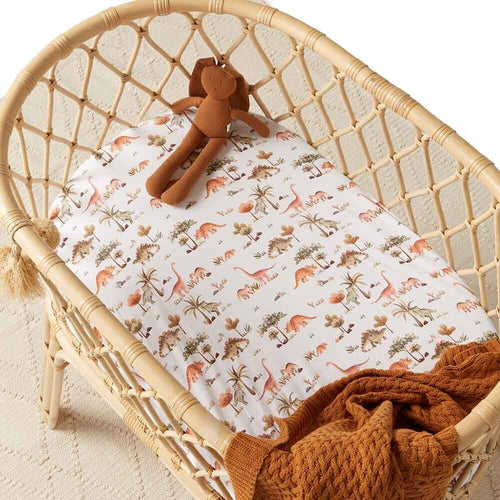 Snuggle Hunny - Organic Fitted Bassinet Sheet - Dino