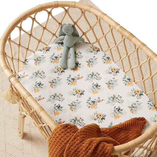 Snuggle Hunny Fitted Bassinet Sheet - Garden Bee
