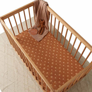 Snuggle Hunny - Organic Fitted Cot Sheet - Bronze Palm