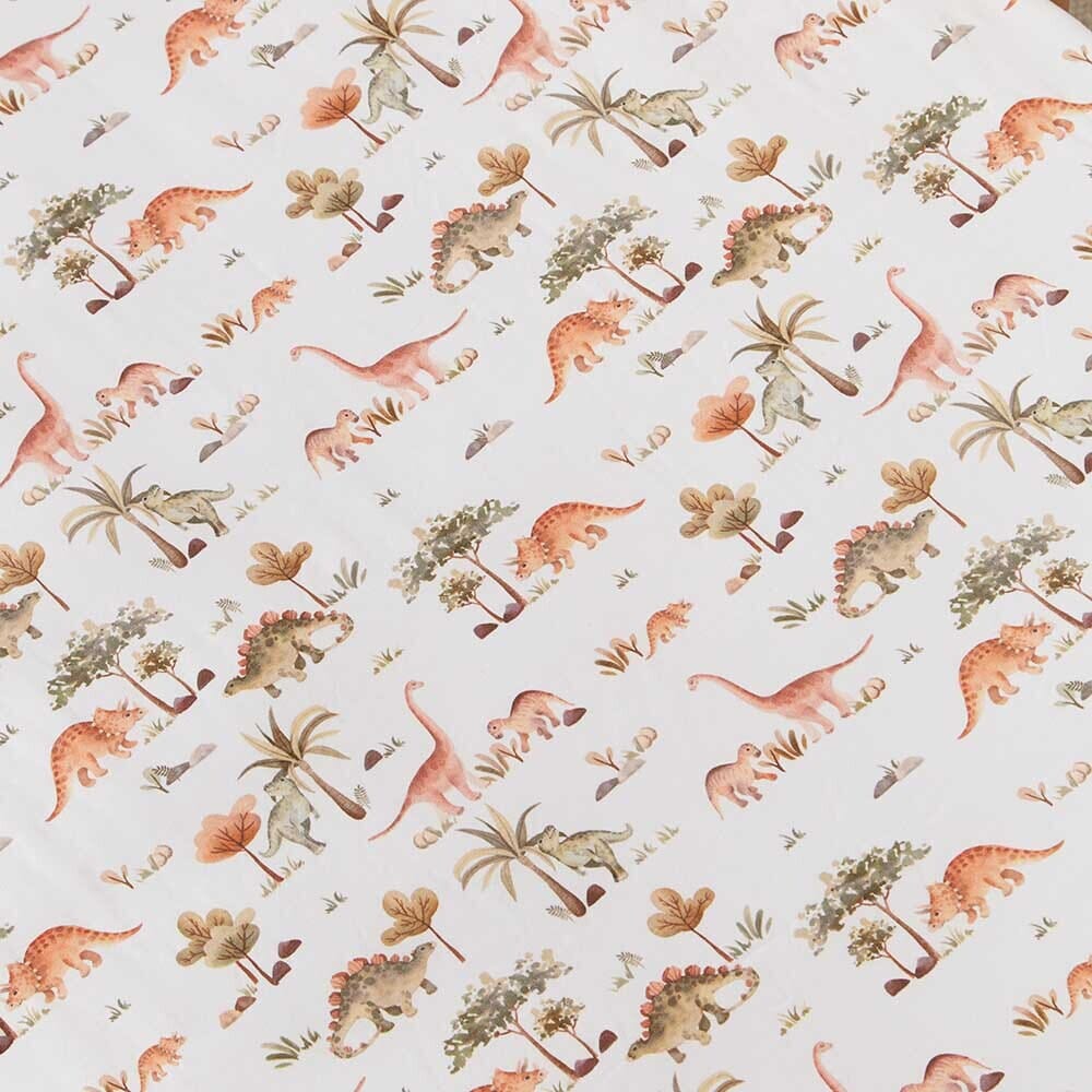 Fitted Cot Sheet - Dino Cot Sheet Snuggle Hunny Kids 