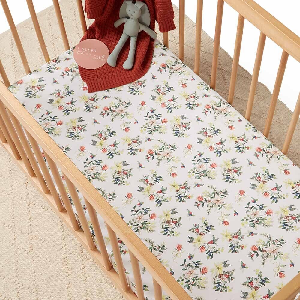 Fitted Cot Sheet - Festive Berry Limited Edition Cot Sheet Snuggle Hunny Kids 