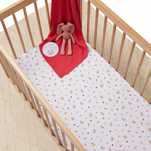 Snuggle Hunny Fitted Cot Sheet - Ladybug