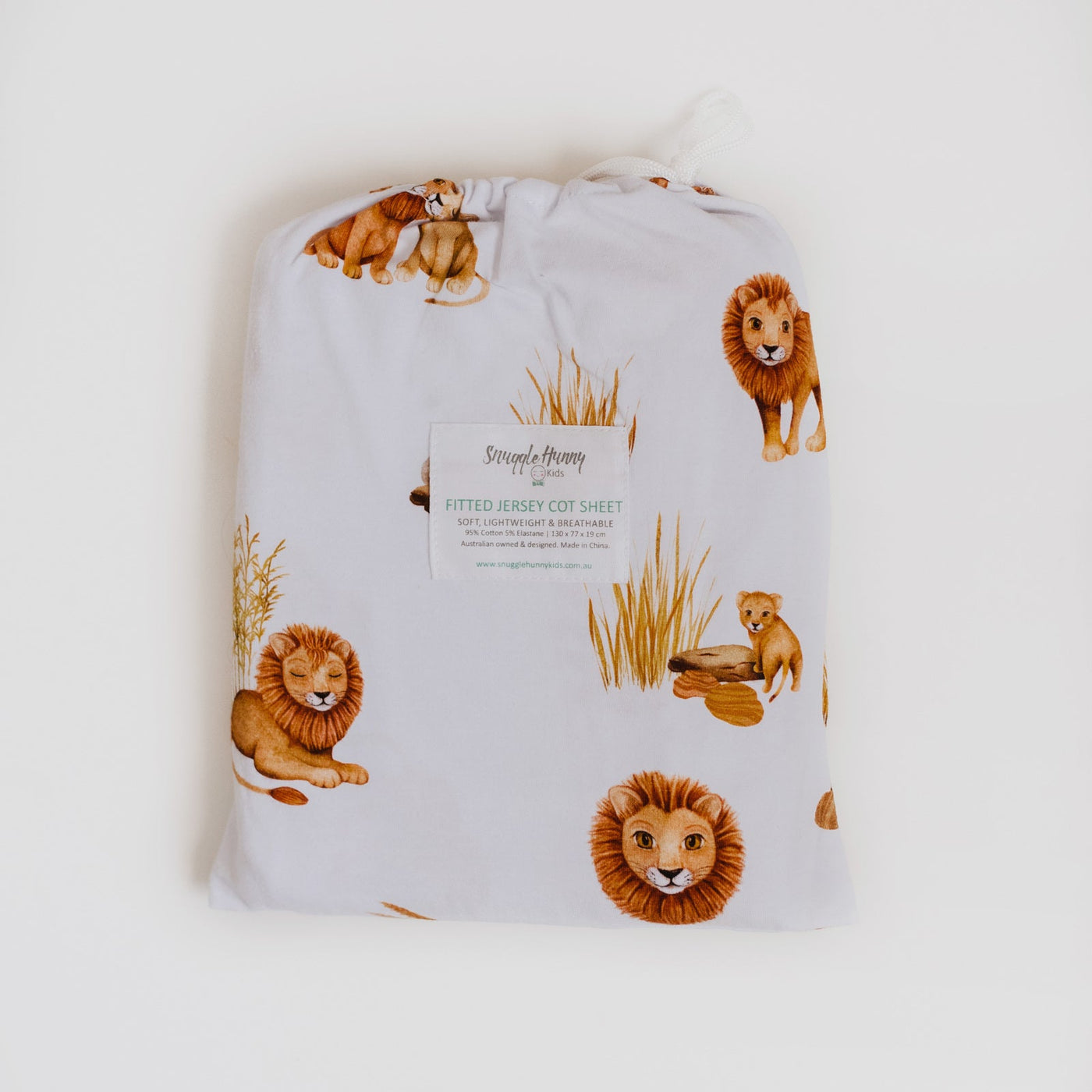 Fitted Cot Sheet - Lion Cot Sheet Snuggle Hunny Kids 