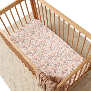 Snuggle Hunny - Organic Fitted Cot Sheet - Palm Springs