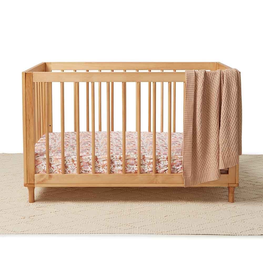 Fitted Cot Sheet - Palm Springs Cot Sheet Snuggle Hunny Kids 