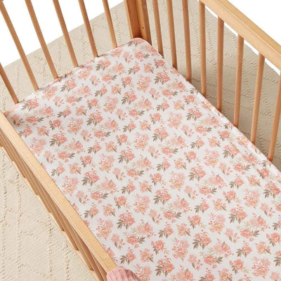 Fitted Cot Sheet - Rosette Cot Sheet Snuggle Hunny Kids 