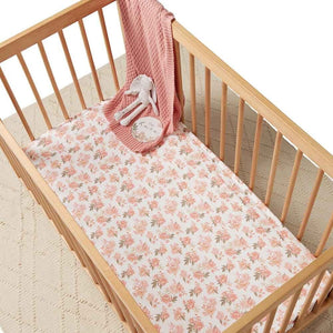 Snuggle Hunny - Organic Fitted Cot Sheet - Rosette