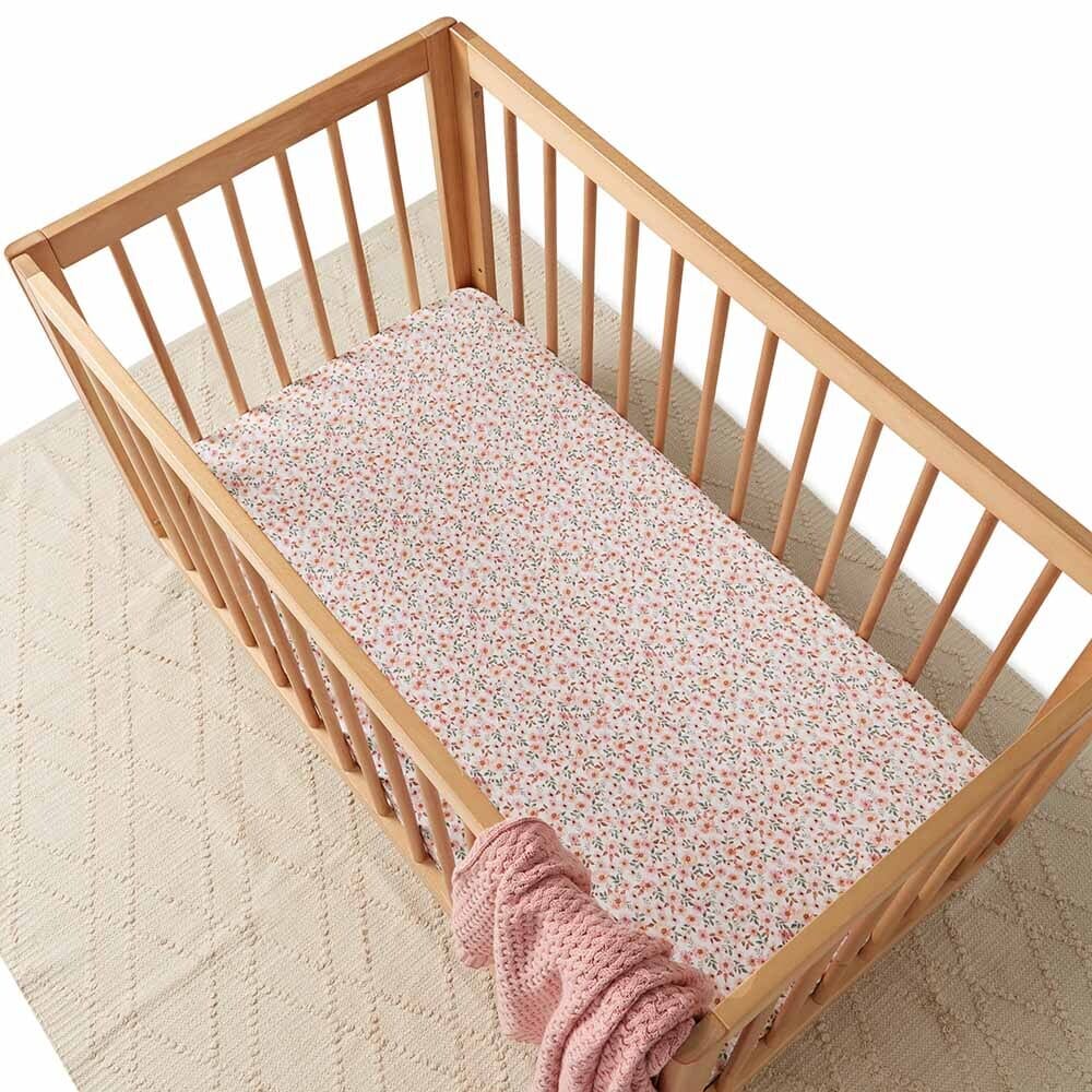 Fitted Cot Sheet - Spring Floral Cot Sheet Snuggle Hunny Kids 