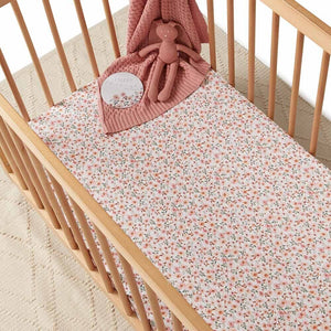 Snuggle Hunny - Organic Fitted Cot Sheet - Spring Floral