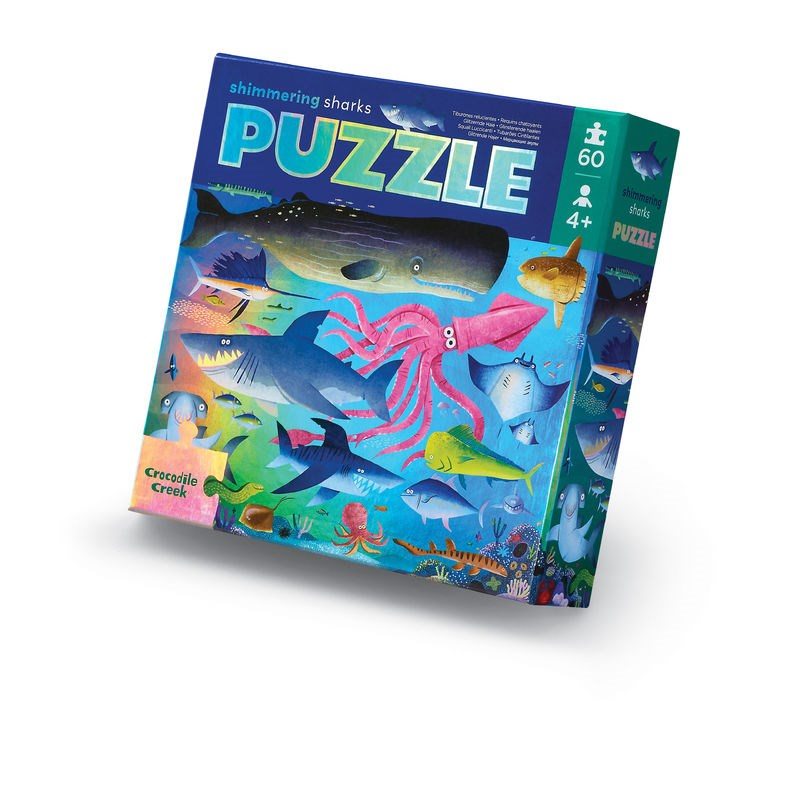 Foil Puzzle 60pc - Shimmering Shark Puzzle Crocodile Creek 