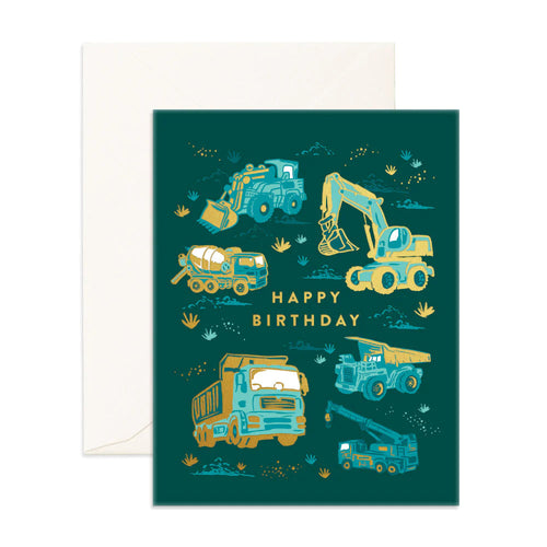 Fox & Fallow Greeting Card - Happy Birthday Trucks