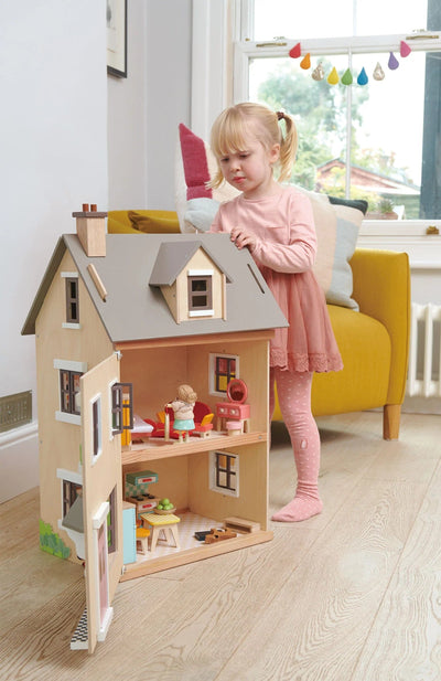 Foxtail Villa Wooden Doll House with Furniture SHOP Dollhouse Tender Leaf Toys 