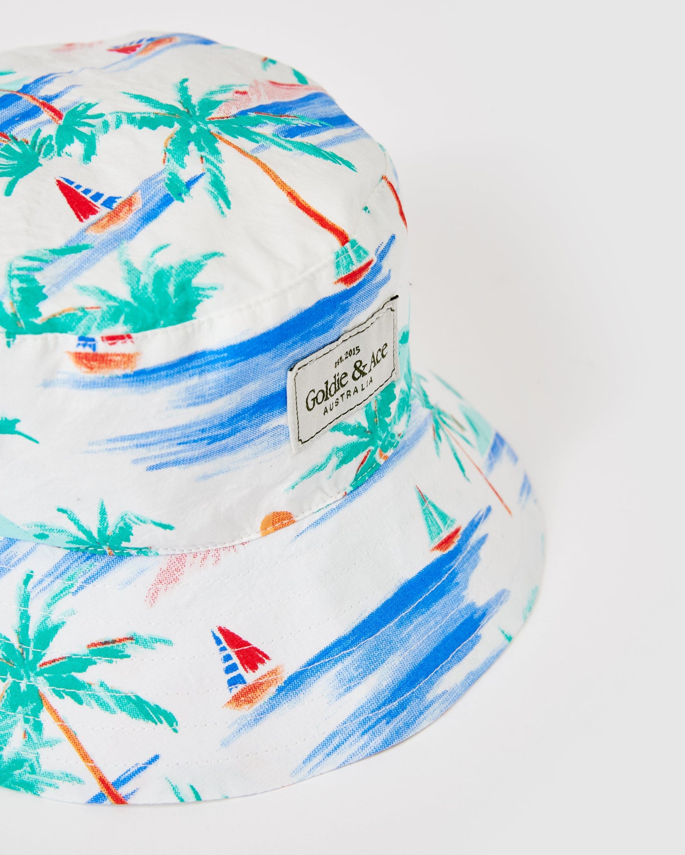 Goldie & Ace Goldie Cotton Bucket Hat - Paradise White Hats Goldie & Ace 