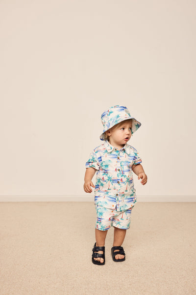 Goldie & Ace Goldie Cotton Bucket Hat - Paradise White Hats Goldie & Ace 