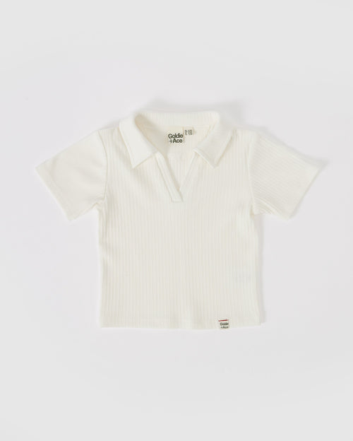 Goldie & Ace Pia Collared T-Shirt - Ivory