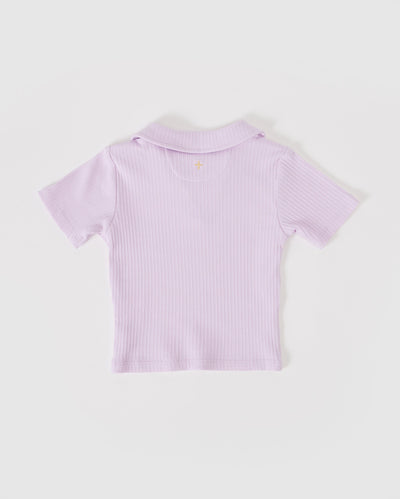 Goldie & Ace Pia Collared T-Shirt - Pink Short Sleeve T-Shirt Goldie & Ace 