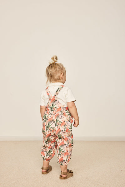 Goldie & Ace Tilly Cotton Overalls - Flamingo Pink Overall Goldie & Ace 
