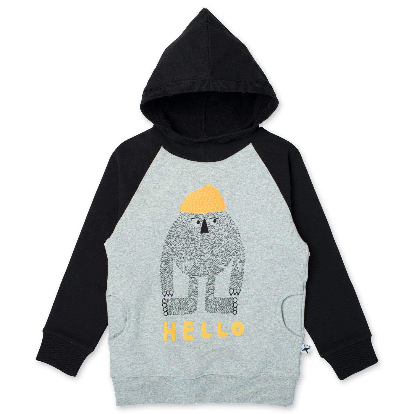 Hello Later Yeti Furry Hood - Grey Marle/Black Hoodie Minti 