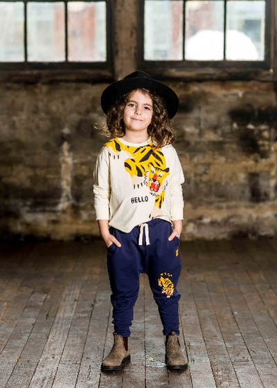 Hello Tiger LS T-Shirt Boxy Fit Long Sleeve T-Shirt Rock Your Baby 