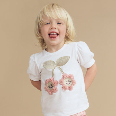 Huxbaby Smile Flower Puff T-Shirt HB227S23 Short Sleeve T-Shirt Huxbaby 