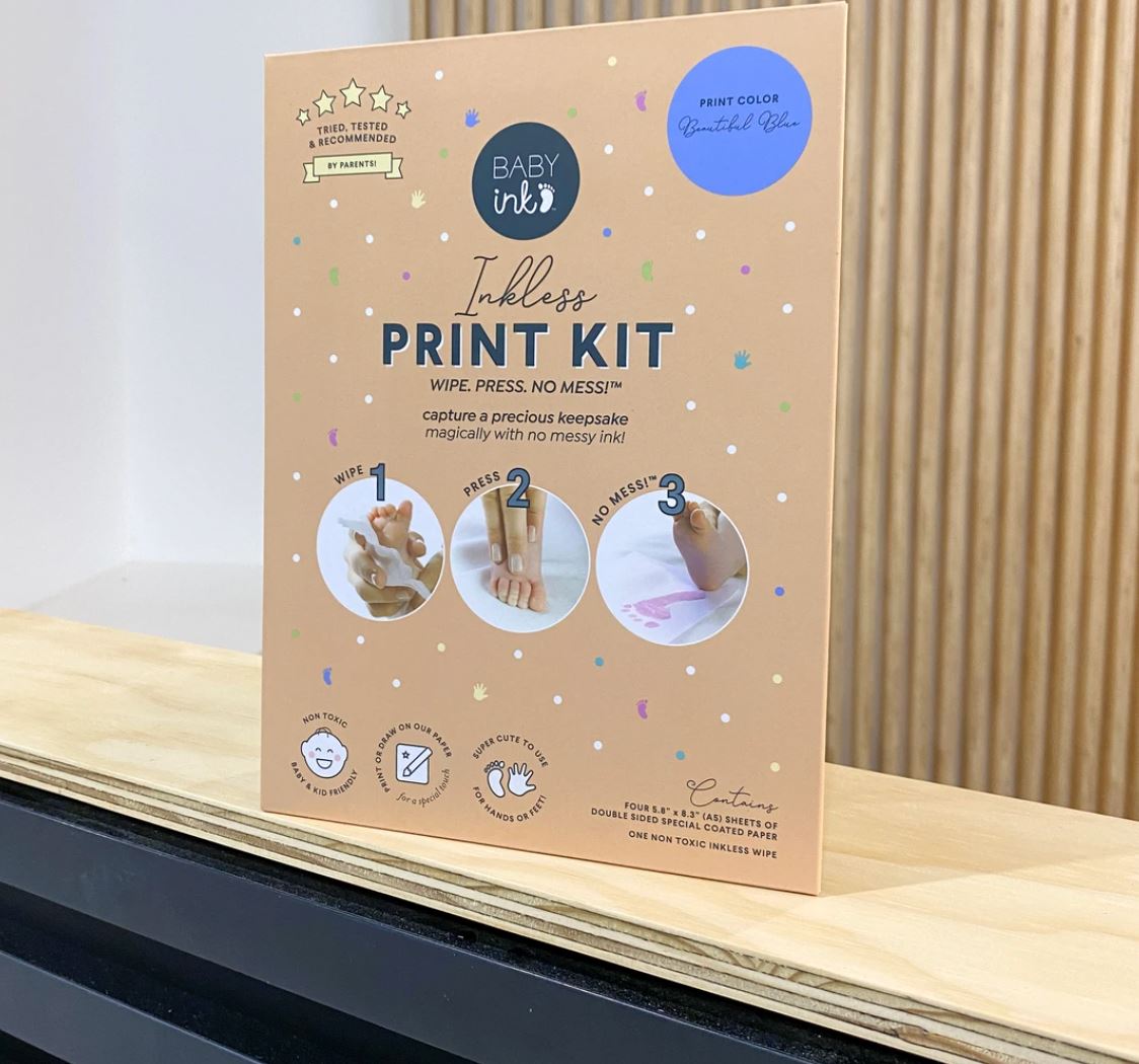 Ink-less Print Kit Arts & Crafts Babyink Beautiful Blue 