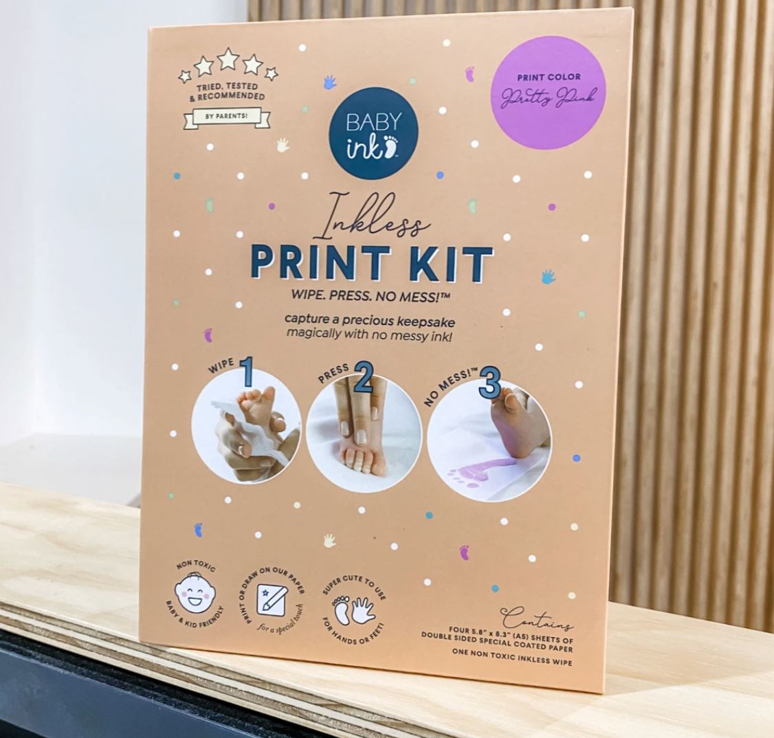 Ink-less Print Kit Arts & Crafts Babyink Pretty Pink 