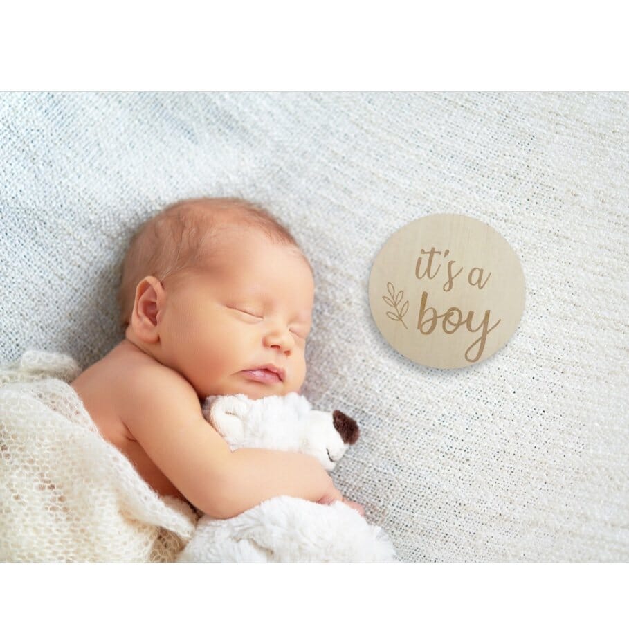 It's a Boy Botanical 14.5cm Milestones Timber Tinkers 