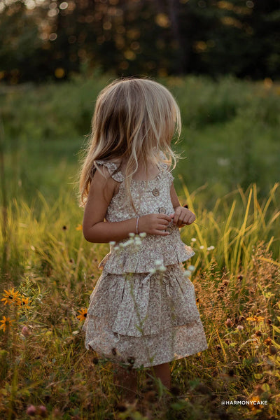 Jamie Kay Organic Cotton Heidi Skirt - Chloe Floral Egret Skirts Jamie Kay 