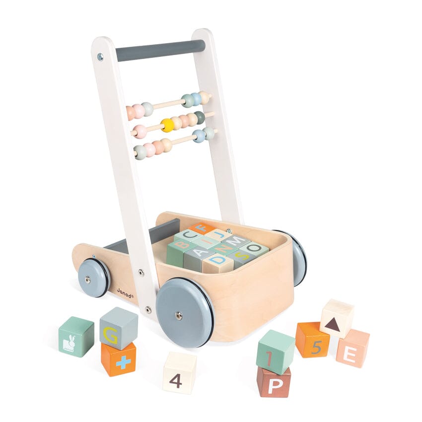 Janod Cocoon Walker with Blocks Wooden Toy Janod 