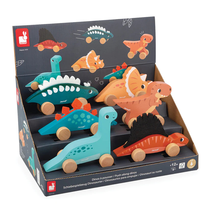 Janod Dino Push-Alongs Wooden Toy Janod 