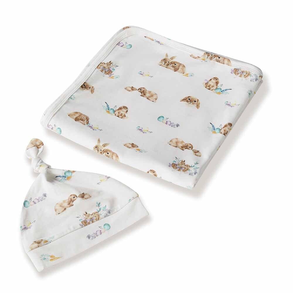 Jersey Wrap & Beanie Set - Easter Swaddles & Wraps Snuggle Hunny 
