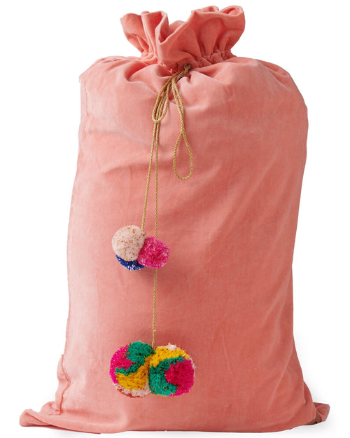 Kip & Co Santa Sack - Coral Velvet