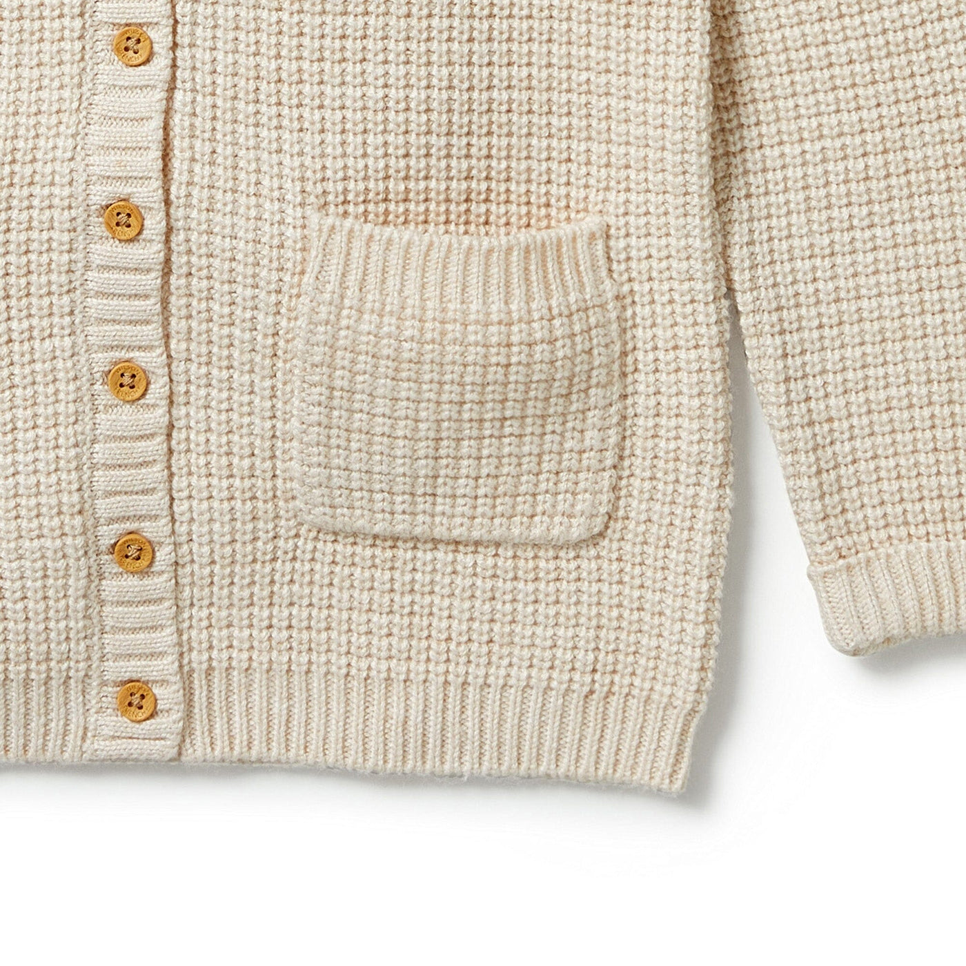 Knitted Button Jacket - Sand Melange Jacket Wilson & Frenchy 