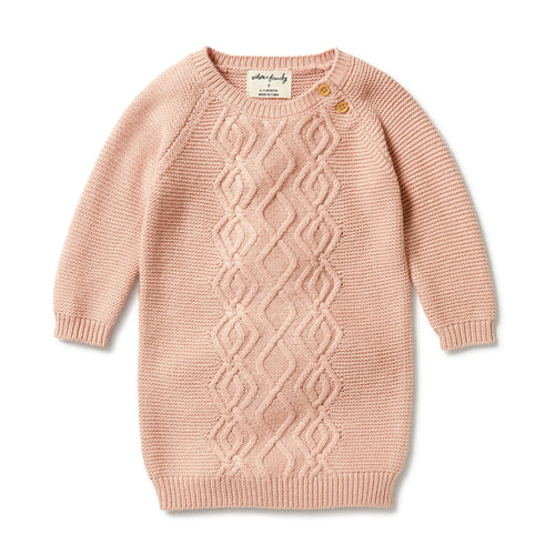 Wilson & Frenchy Knitted Cable Dress - Rose