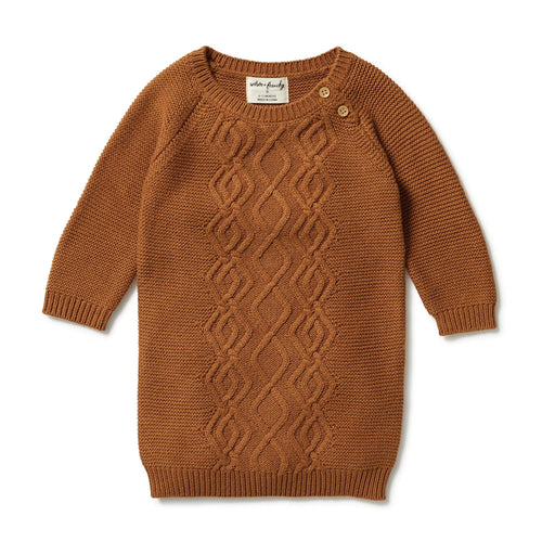 Wilson & Frenchy Knitted Cable Dress - Spice