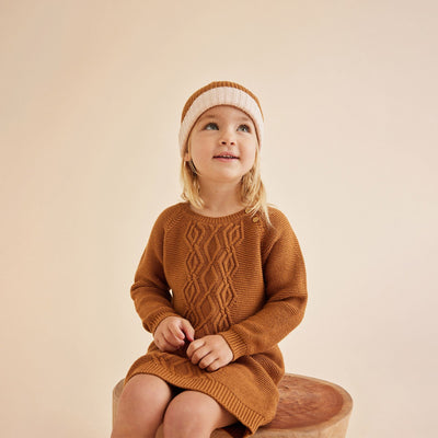 Knitted Cable Dress - Spice Long Sleeve Dress Wilson & Frenchy 