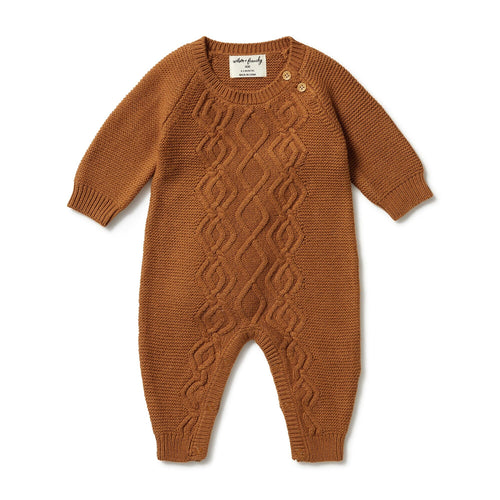 Wilson & Frenchy Knitted Cable Growsuit - Spice