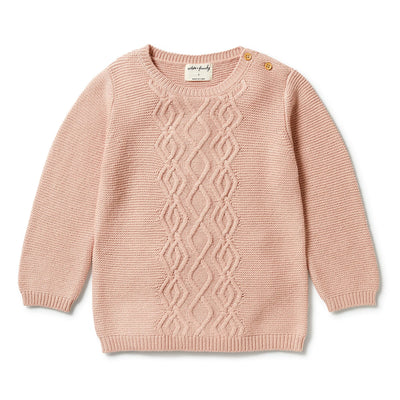 Knitted Cable Jumper - Rose Knitted Jumper Wilson & Frenchy 