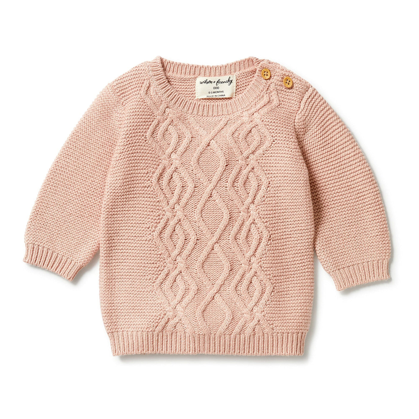 Knitted Cable Jumper - Rose Knitted Jumper Wilson & Frenchy 
