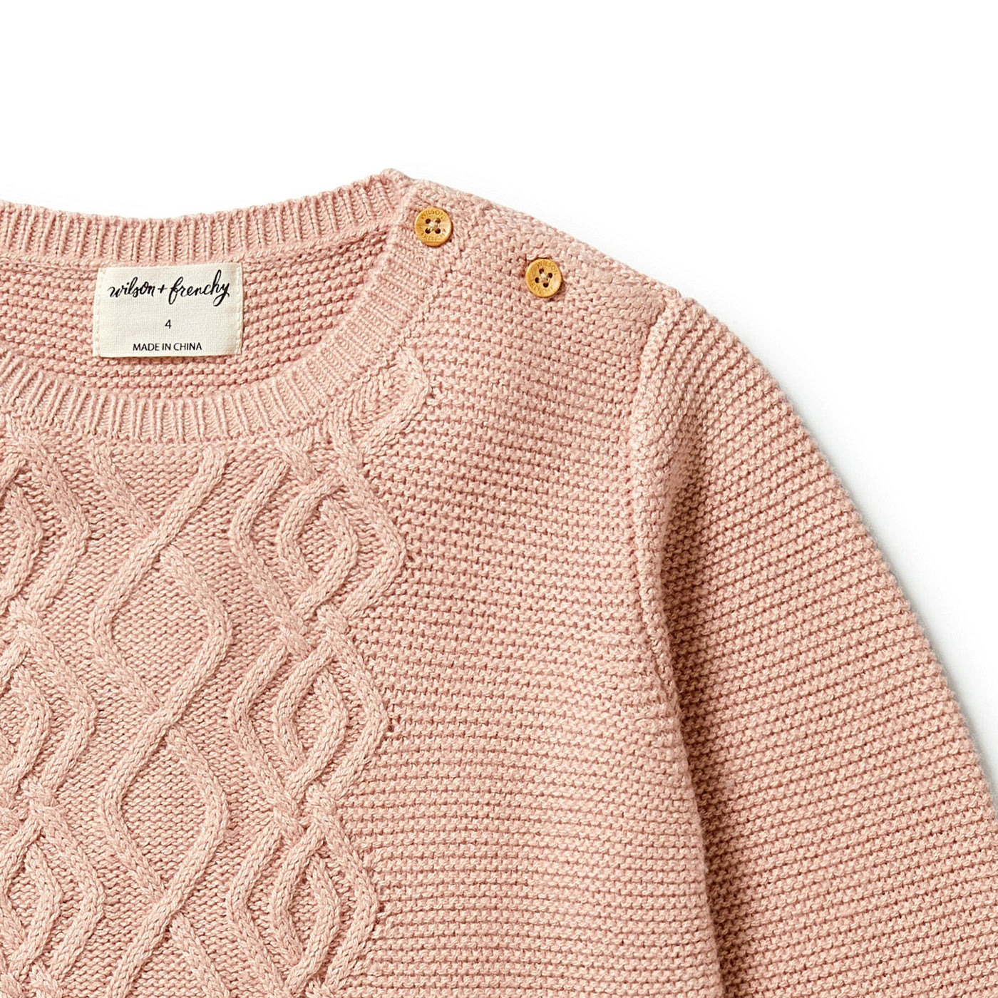 Knitted Cable Jumper - Rose Knitted Jumper Wilson & Frenchy 