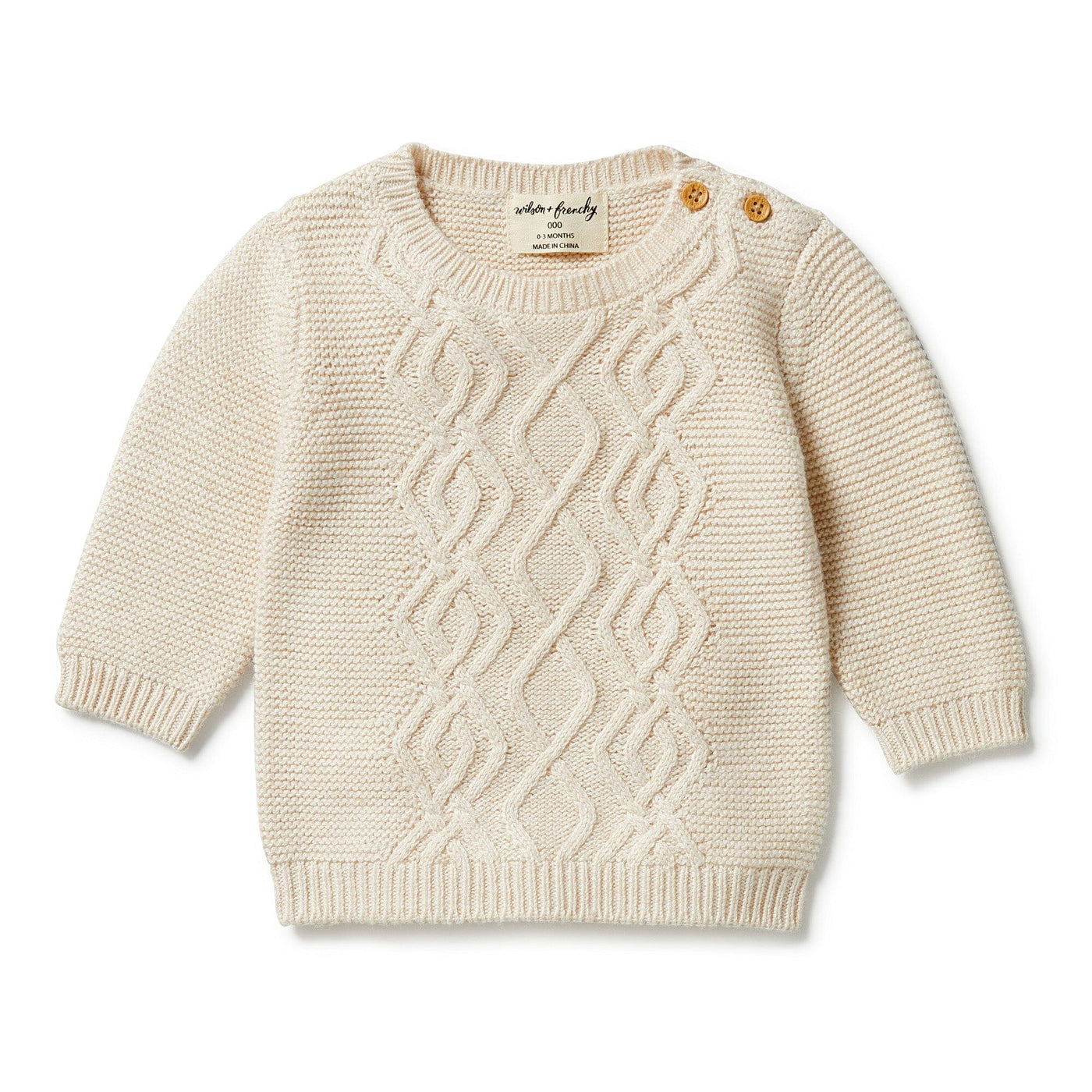 Knitted Cable Jumper - Sand Melange Knitted Jumper Wilson & Frenchy 