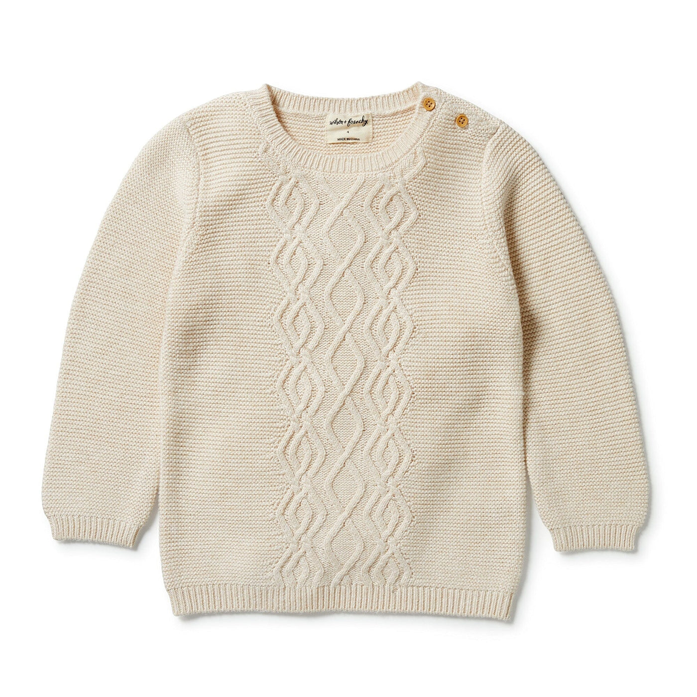 Knitted Cable Jumper - Sand Melange Knitted Jumper Wilson & Frenchy 
